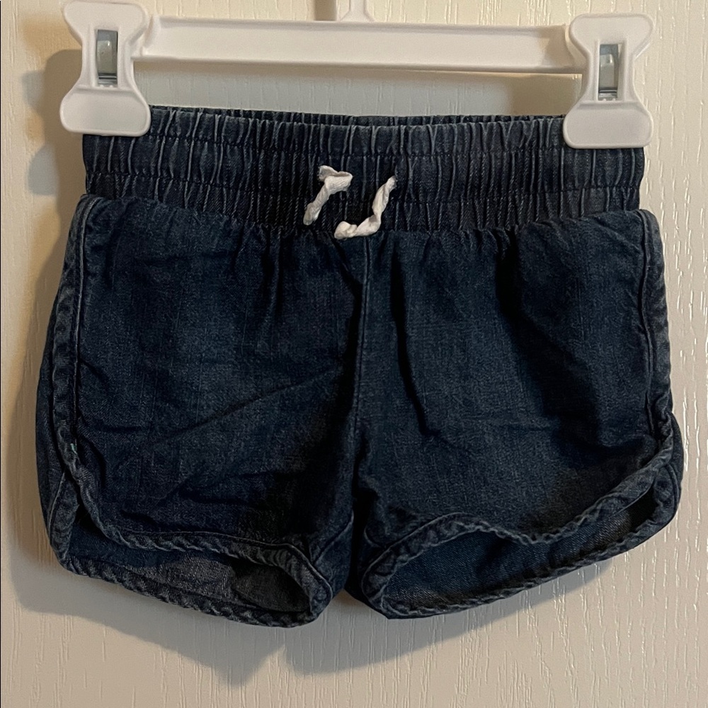 Cat & Jack Girls Dark Indigo Elastic Waist Denim Shorts 3T NWOT